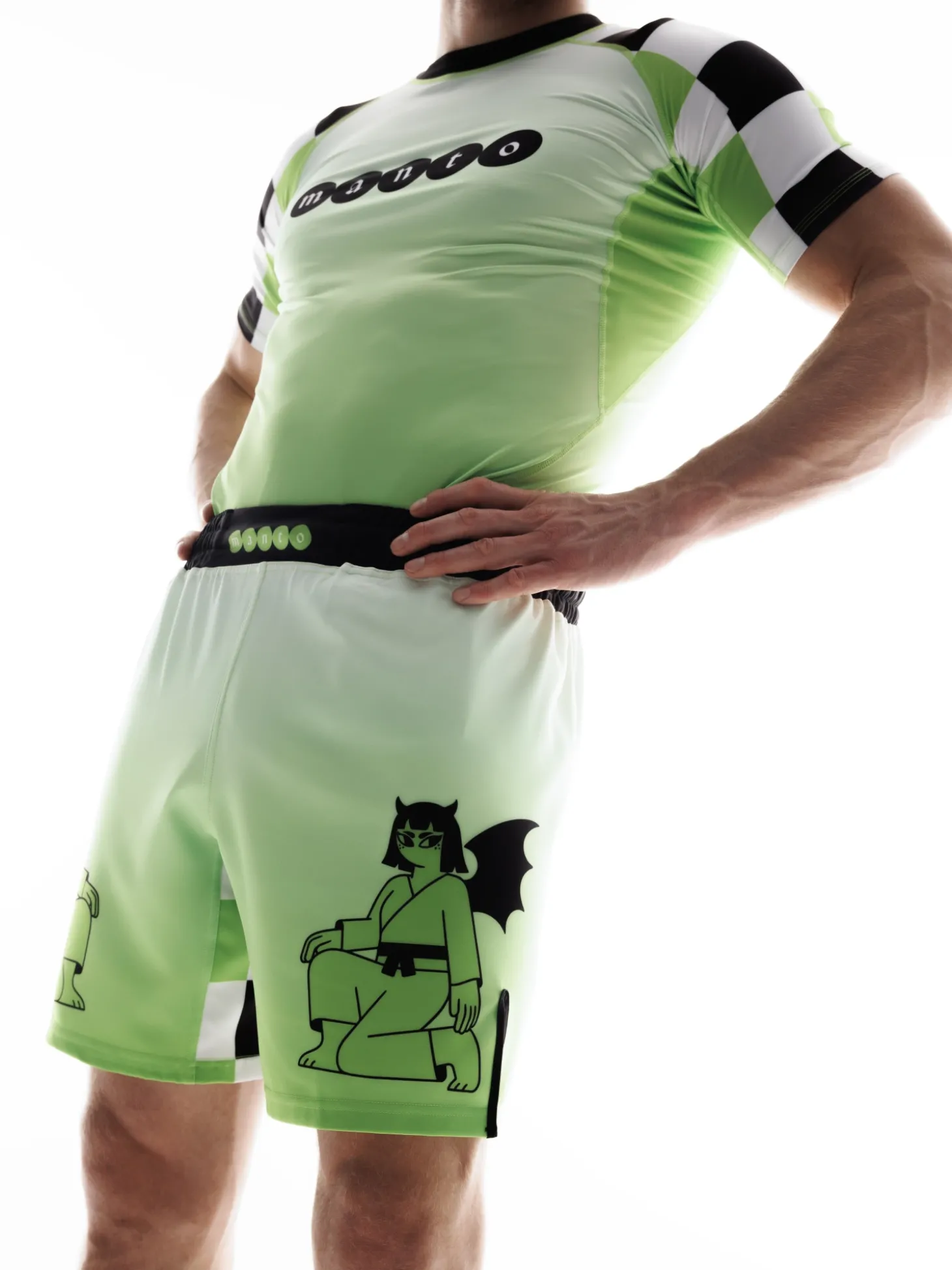 MANTO fight shorts TWO SIDES grun