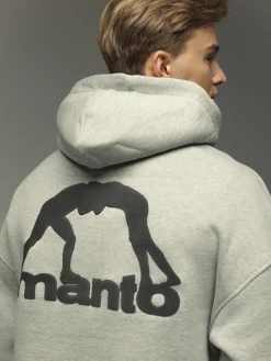 MANTO hoodie LABEL OVERSIZE heather gray