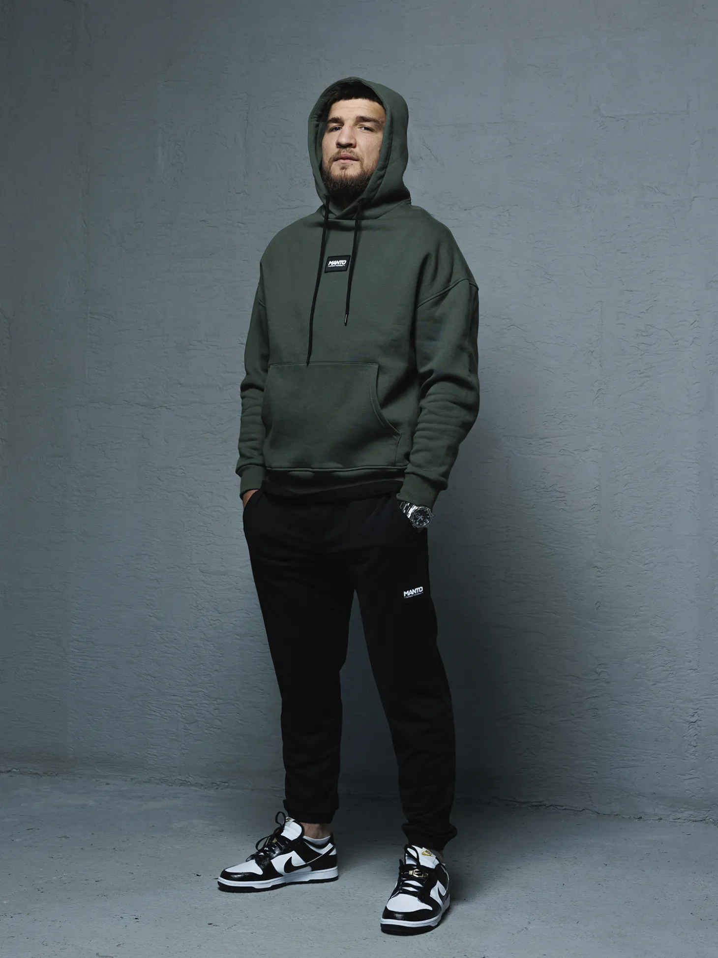 MANTO hoodie LABEL OVERSIZE khaki