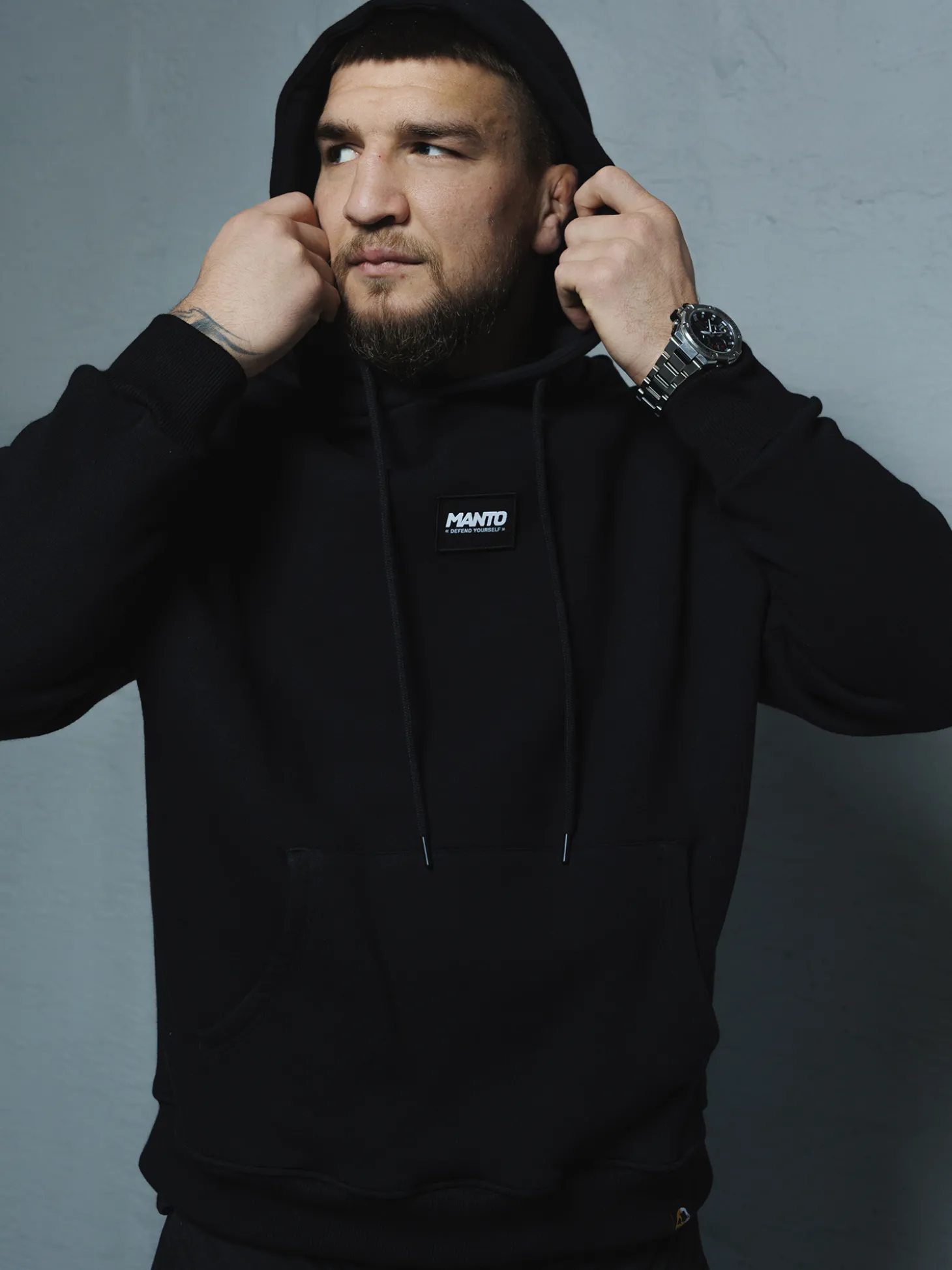 MANTO hoodie LABEL OVERSIZE schwarz
