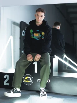 MANTO hoodie REFLECTION OVERSIZE schwarz