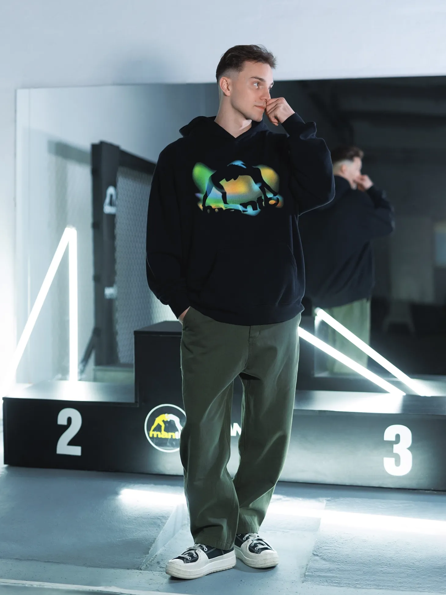 MANTO hoodie REFLECTION OVERSIZE schwarz