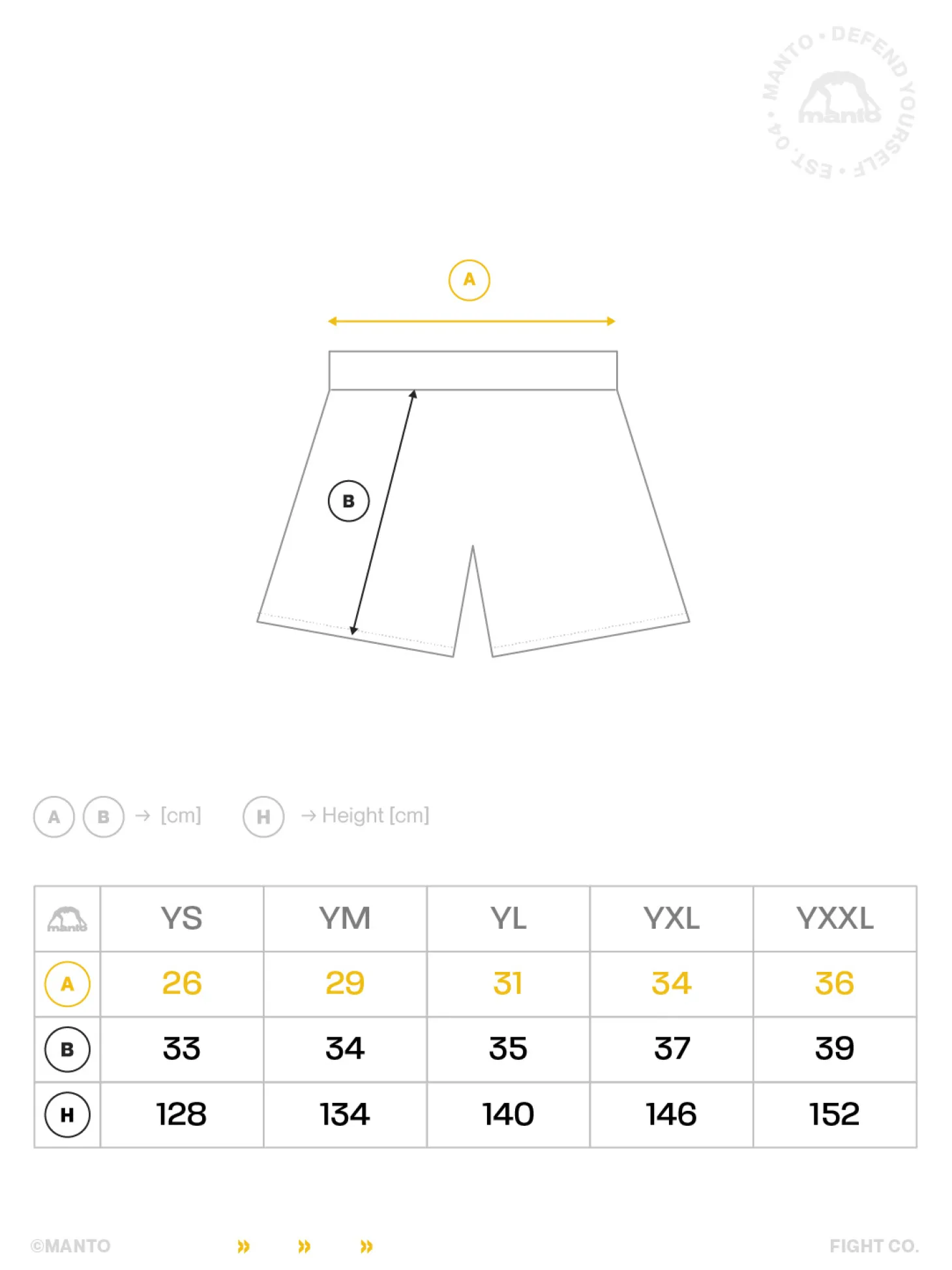 MANTO kids fight shorts TIGER`S TAIL