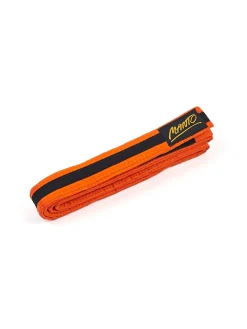 MANTO Kindergürtel BJJ TAG orange mit schwarzen Streifen