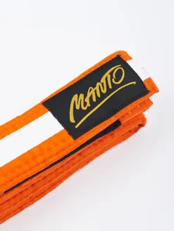 MANTO Kindergürtel BJJ TAG orange mit weissem Streifen