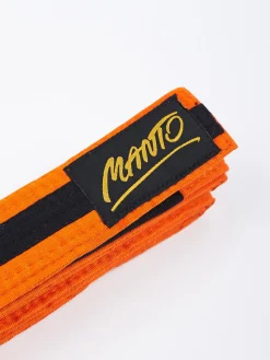 MANTO Kindergürtel BJJ TAG orange mit schwarzen Streifen
