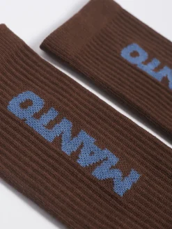 MANTO Socken LOGOTYPE braun