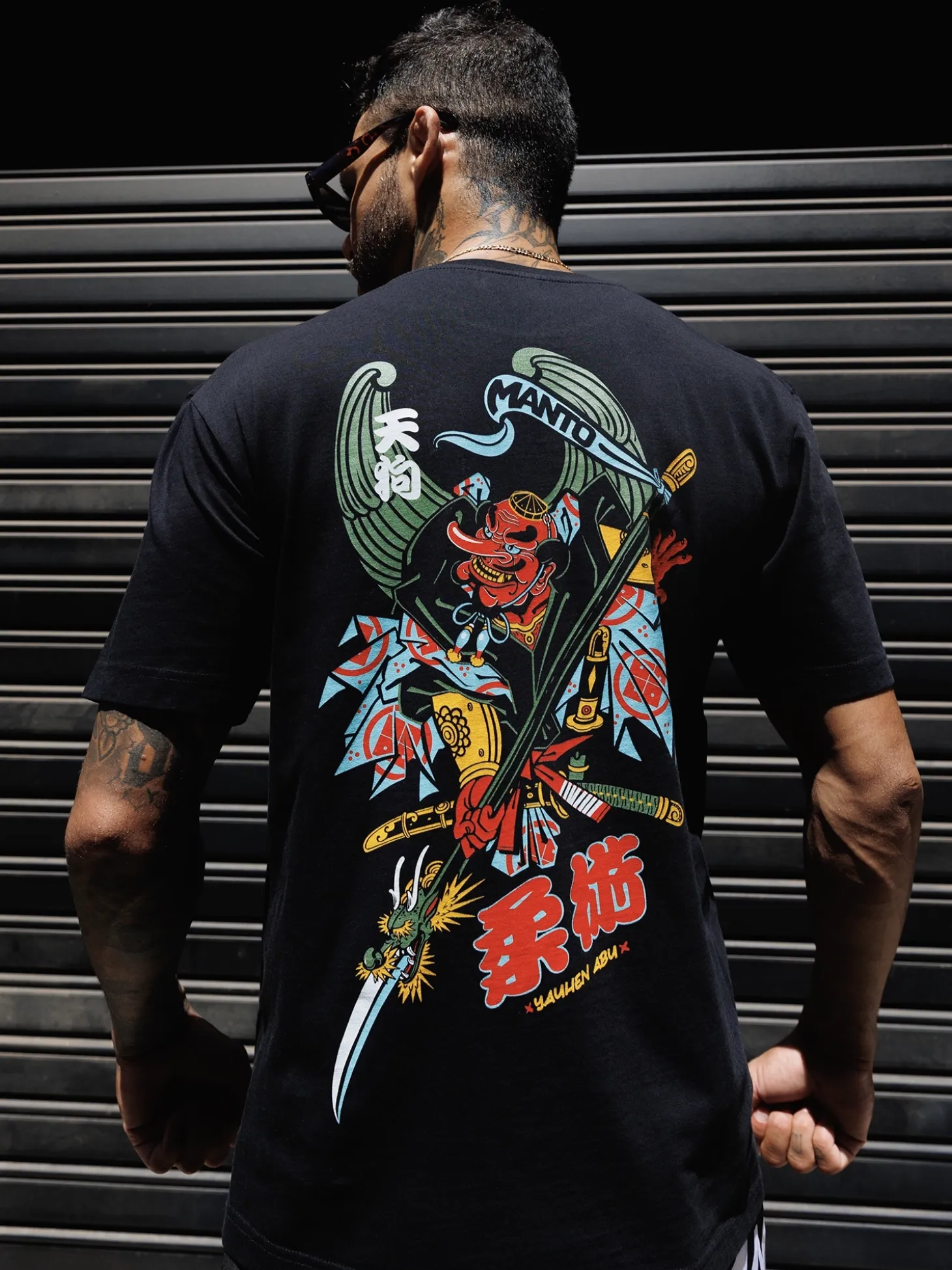 MANTO t-shirt TENGU schwarz