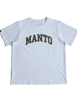MANTO t-shirt VARSITY CAMO OVERSIZE weiss