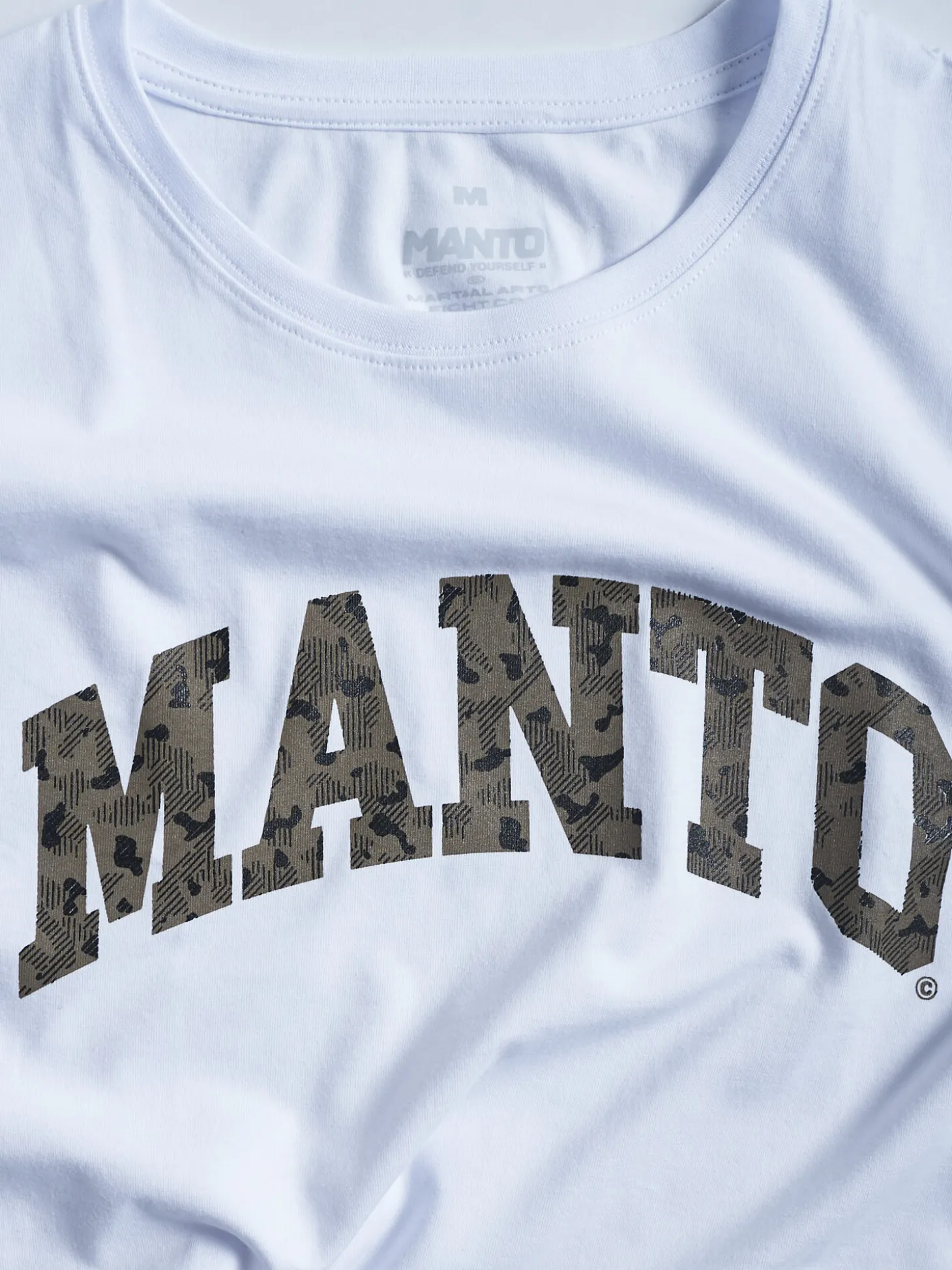 MANTO t-shirt VARSITY CAMO OVERSIZE weiss